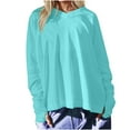 thumbnail image 1 of Tumotour Pullover Sweatshirts For Women V-Neck Long Sleeves Tops With Thumb Holes Casual Solid Color Loose Tee Shirts Y2K Outfits Sweatshirts, 1 of 8