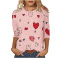 thumbnail image 1 of Tumotour Pullover Sweatshirts For Women 2025 Trendy Crew Neck 3/4 Sleeve Valentine'S Day Printed Tops Casual Cute Tunic Tops Tees Blouses Loose Pullover Tops, 1 of 5