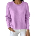 thumbnail image 1 of Tumotour Pullover Tops for Women'S Crew Neck Long Sleeve Straight Winter Sweaters Outfits Knit Fabric Tunic Blouse, 1 of 3