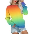 thumbnail image 1 of Tumotour Pullover for Women Crew Neck Long Sleeve Shirts Casual Loose Top 2025 Lightweight Sweatshirts Blouse Tops, 1 of 6