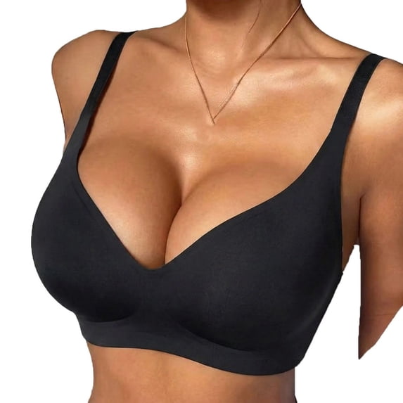Tumotour Seamless Supportive Wireless Bra Push Up Bra For Women'S Supportive No Underwire Bras Deep V Balconette Bras Everyday Bra