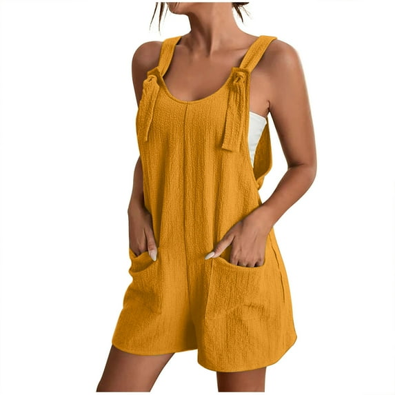Tumotour Short Jumpsuit For Women Rompers Jumpsuits Summer Vacation Beach Outfits 2025 Shorts Overalls Loose Casual Soft Clothes