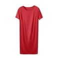 thumbnail image 1 of Tumotour Short Nightgowns For Women Mini Dress Pajamas Loungewear Nightgown Summer Casual Sleepwear Short Sleeve Sleep Dress Solid Color T-Shirt Nightshirt, 1 of 5