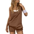 thumbnail image 1 of Tumotour Short Sets For Women Two Piece Matching Casual Sleeveless Tank Top And High Waisted Shorts With Pockets Summer Outfits, 1 of 9