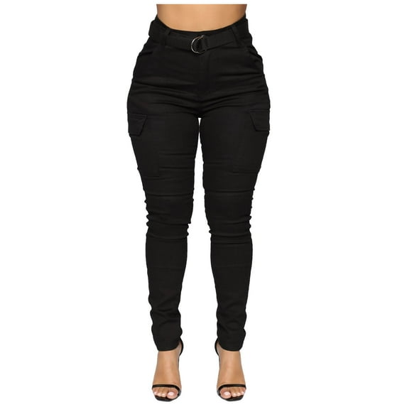 Tumotour Skinny Pants For Women High Waist Skinny Jean Pockets Casual Solid Color Lightweight Recycled Fibers Skinny Jeans