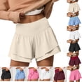 thumbnail image 1 of Tumotour Skirt Shorts For Women High Waisted Solid Color Fold Shorts Ruffled Pleated For Workout Running Tennis Shorts Casual Flounce Shorts, 1 of 2