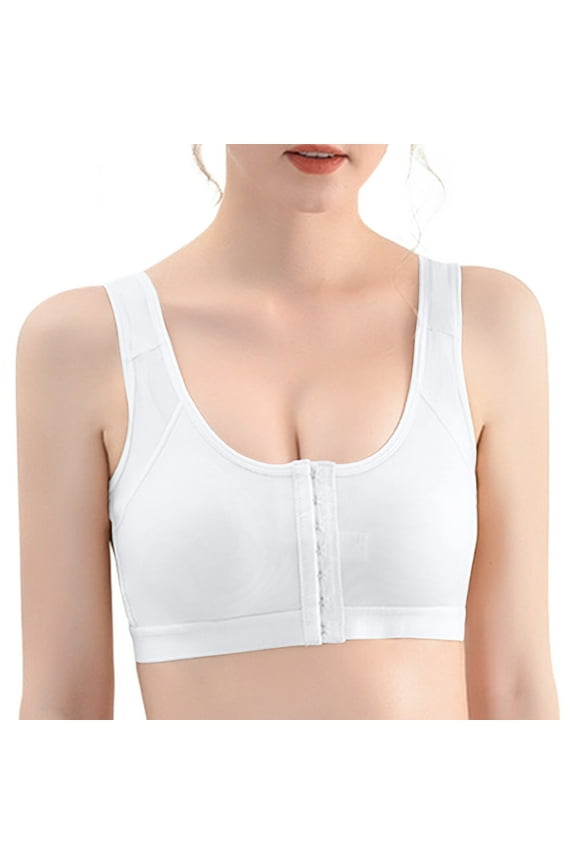 Sport Front Open Bras For Women Full Coverage Wirefree Bra Button Closeure Bra For Mom Gift Nursing Underwear Bra Front Buckle Yoga Vest Running Bra