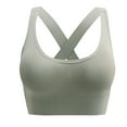 thumbnail image 1 of Tumotour Sports Bra For Women Full Coverage Bra Solid Color Back Beauty Thin Belt Shockproof Gathering Breast Seamless Wireless Without Steel Ring Sleep Yoga Running Underwear, 1 of 8