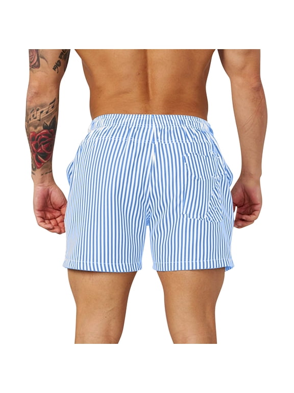 Sports Shorts For Men Summer Casual Printing Drawstring Shorts Lightweight Elastic Waist Walking Shorts With Pockets