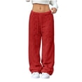 thumbnail image 1 of Tumotour Straight Leg Sweatpants for Womens With Pockets Wide Leg Baggy Fleece Pants Casual Drawstring Workout Pant, 1 of 6