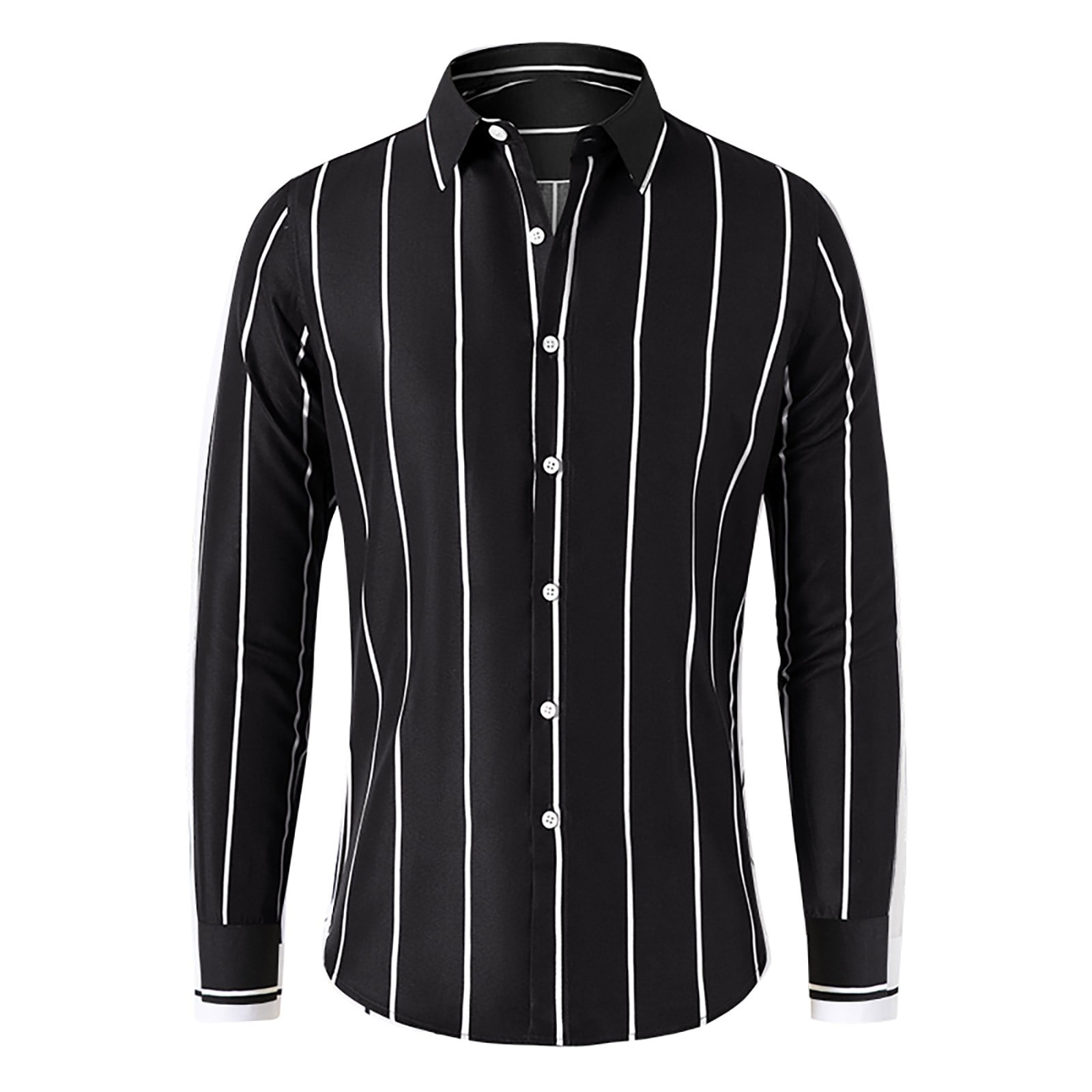 black dress shirt with white stripes Tumotour Striped For Men Button Down Lapel Crew Neck Long Sleeve Top Casual Simplicity Korean Slim Fit Business Work Top Shirts, Men's, Size Color:wine Black Wedding Dresses Bridal plus size casual dress 38 Sleeve Machine wash