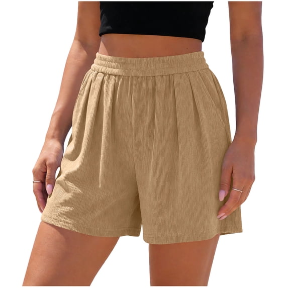 Tumotour Summer Board Shorts for Women'S Checkered Double Pocket Wide-Leg Shorts Loose Sporty Elasticated Side Pocket Elastic Waist Shorts Athletic Workout Shorts