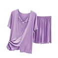 thumbnail image 1 of Tumotour Summer Button Up Pajama Set For Women Shorts Short Sleeve Sleepwear Set Home Suit 2 Pice Pajamass Sets Soft Casual Lounge Sets, 1 of 3