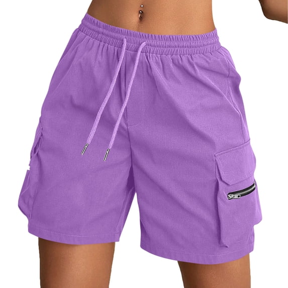 Tumotour Summer Cargo Shorts for Women's Outdoor Work Shorts Jogging Walkshort Drawstring Summer Beach Bottoms Athletic Shorts with Pocket