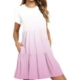 thumbnail image 1 of Tumotour Summer Clothes Dress For Women Summer Casual Short Sleeve T Shirt Dress Tiered Mini Dresses With Pockets, 1 of 6