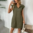 thumbnail image 1 of Tumotour Summer Dress for Women Homecoming Dresses Shirt Dress for Women Mini Dress Women's Plus Size Fashionable Casual Solid Color Loose Pocket Lapel Dress, 1 of 6