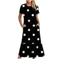 thumbnail image 1 of Tumotour Summer Dress For Women Printing Loose Casual Short Sleeve Crewneck Aline Swing Flowy Tiered Shirt Maxi Beach Long Dress 2025 Trendy Outfits With Pockets, 1 of 3