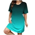 thumbnail image 1 of Tumotour Summer Dresses For Women Crew Neck Short Sleeve T Shirt Dress Nightgown Loose Womens Clothes Dresses Swing Dressy, 1 of 7