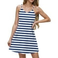 thumbnail image 1 of Tumotour Summer Dresses for women Spaghetti mini dress 2025 Spaghetti V-neck Striped Strap Sundress Casual Tank Beach Cover Up Going Out Outfits, 1 of 4
