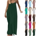 thumbnail image 1 of Tumotour Summer Maxi Dress For Women'S Crew Neck Shoulder Strap Sleeveless Sundress A-Line Dress Backless T-Shirt Dress, 1 of 10