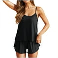 thumbnail image 1 of Tumotour Summer Pajamas Sets For Women Cool Solid Color Camisole Tops And Shorts Pajama Sets Pajamas Set Sleeveless Sleepwear, 1 of 6