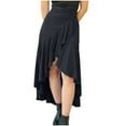 thumbnail image 1 of Tumotour Summer Skirt For Women Layered Long Skirt Elastic High Waist Tiered Skirt Double Layered Ruffled Irregular Chiffon Skirts, 1 of 9