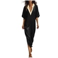 thumbnail image 1 of Tumotour Summer Tank Dress For Women'S V-Neck Short Sleeve T-Shirt Dress Straight-Line Dress, 1 of 8