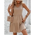 thumbnail image 1 of Tumotour Summer Tank Dress for Women Mini Dress Fashion Women Summer Casual V-Neck Short Sleeve High Waist Mini Dress, 1 of 7