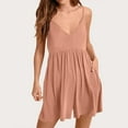 thumbnail image 1 of Tumotour Summer Tank Dress for Women Mini Dress Women'S Solid Color Casual Pocket Suspender Romper Shorts, 1 of 9