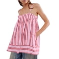 thumbnail image 1 of Tumotour Summer Tank Tops For Women Square Neck Striped Sleeveless Tunic Smocked Spaghetti Strap Camisole Tops Pockets Casual Color Block Ruffle Hem Peplum Tops, 1 of 8