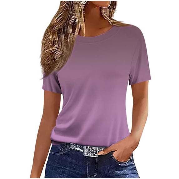 Tumotour Summer Tops For Women'S Casual Crew Neck Short Sleeve Pullover Tunic Tops Blouses Shirts Cute Tops For Women Trendy Going Out Tops