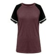 thumbnail image 1 of Tumotour Summer Tops For Women Solid Sports Shirt Short Sleeve Round Neck Top 2025 Spring Cute Casual Outfits Shirts Vacation Clothes Pullover Tops, 1 of 6