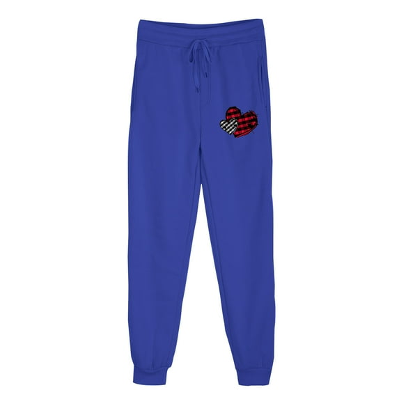 Tumotour Sweatpants For Women Casual Solid Color Pattern Loose Drawstring Elastic High Waist Pocket Fleece Running Fitness Pants