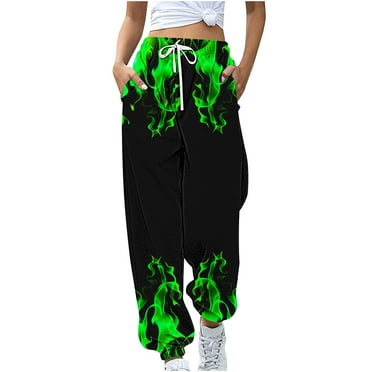 Tumotour Sweatpants For Women Drawstring Printed Elastic High Waist Straight Wide Leg Trousers Pockets Casual 2024 Trendy Breathable Loose Fit Lounge Joggers Lightweight Baggy Sweatpants
