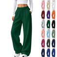 thumbnail image 1 of Tumotour Sweatpants for Women Drawstring Elastic Waist Straight-Leg Slim Side Line Track Pants Athletic Workout Running Joggers with Pocket, 1 of 8