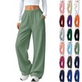 thumbnail image 1 of Tumotour Sweatpants for Women Drawstring Elastic Waist Straight-Leg Slim Side Line Track Pants Athletic Workout Running Joggers with Pocket, 1 of 8