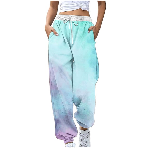 Tumotour Sweatpants for Women With Pockets High Waisted Casual Drawstring Workoutpants Baggy Bottoms Trouser