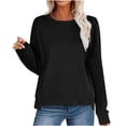 thumbnail image 1 of Tumotour Sweatshirt For Women Long Sleeve Shirts Tunic Tops Solid Color Crewneck Sweatshirts, 1 of 9