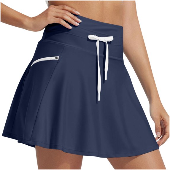 Tumotour Swim Skirtr For Women Solid Liner Quick Dry Bathing Suit Swimsuit Bottoms With Zipper Pocket Swim Skirt