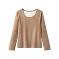 thumbnail image 1 of Tumotour Thermal Underwear Top Women Long Sleeve Thermal Blouse Tops Crew Neck Lightweight Fleece Lined Warm Pullover Undershirt for Women, 1 of 9