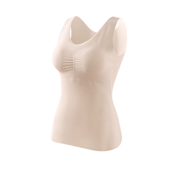 Tumotour Thermal Underwear Top Women Sleeveless Thermal Tank Tops Crew Neck Fleece Lined Warm Camisole Undershirt for Women