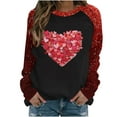 thumbnail image 1 of Tumotour Valentine'S Day Pullover Shirts For Women Crew Neck Long Sleeves Printed Tops Casual Cute Tunic Tops Tees Blouses Loose Pullover Tops, 1 of 4