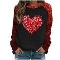 thumbnail image 1 of Tumotour Valentine'S Day Pullover Shirts For Women Crew Neck Long Sleeves Printed Tops Casual Cute Tunic Tops Tees Blouses Loose Pullover Tops, 1 of 4