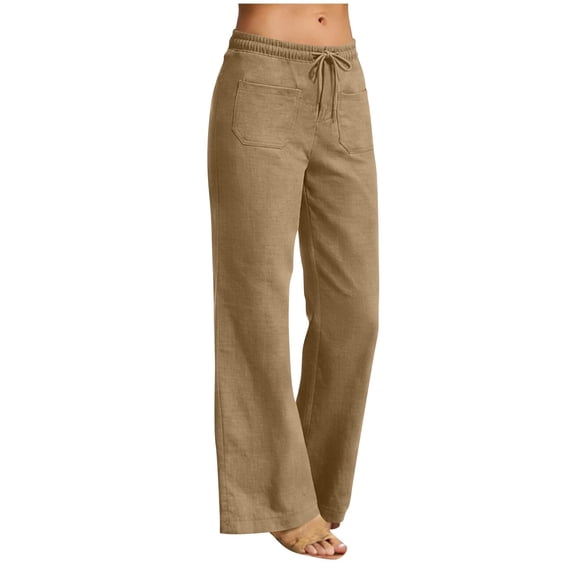 Tumotour Wide-Leg Pants for Women Baggy Long Pants Athletic Workout Running Slacks Summer Beach Trousers with Pocket