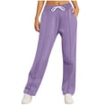 thumbnail image 1 of Tumotour Wide Leg Sweatpants for Womens With Pockets High Waisted Straight Leg Pant Baggy Sweatpants Casual Drawstring Workout Pants, 1 of 7