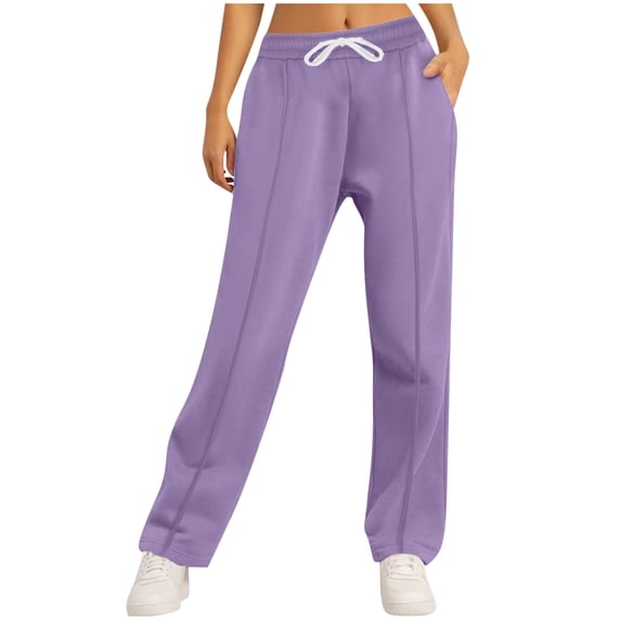 Tumotour Wide Leg Sweatpants for Womens With Pockets High Waisted Straight Leg Pant Baggy Sweatpants Casual Drawstring Workout Pants