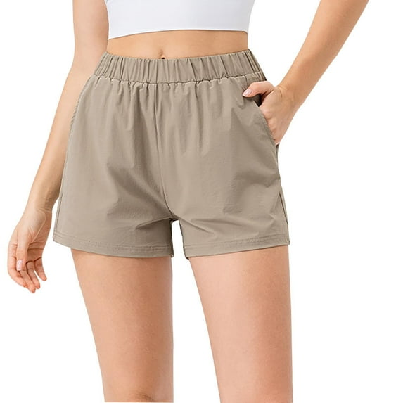 Tumotour sports shorts for women Long Running Athletic Shorts Solid Color Loose shorts High Waist Workout Gym shorts Thin Slip Casual