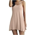 thumbnail image 1 of Tumotour summer Pajama for women Suspenders round neck Nightdress with Chest Pad Solid Color Laides Sexy Pajama Dresses Tank Dress with Built in Bras, 1 of 7