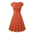 thumbnail image 1 of Tumotour summer dress for women Prom Dress V-Neck Floral Half Sleeve Cocktail Party A-Line Dress Short Sleeves Knee Length Ball Gown, 1 of 4