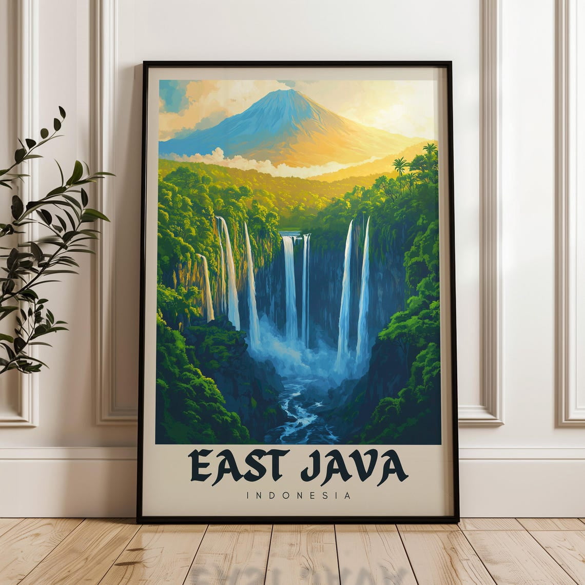 Tumpak Sewu Waterfall Print, East Java Indonesia Travel Art, Unframed ...